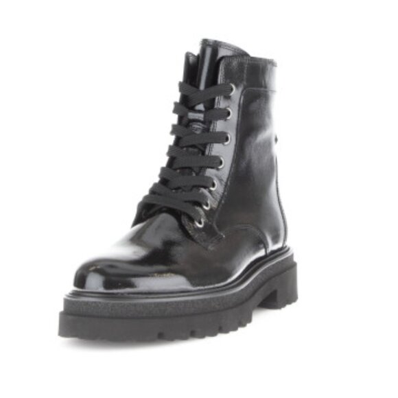 NWT GABOR US5.5 Ankle Boot Patent Leather Platform Zip/Lace Black UK3 / US5.5 - Picture 16 of 16